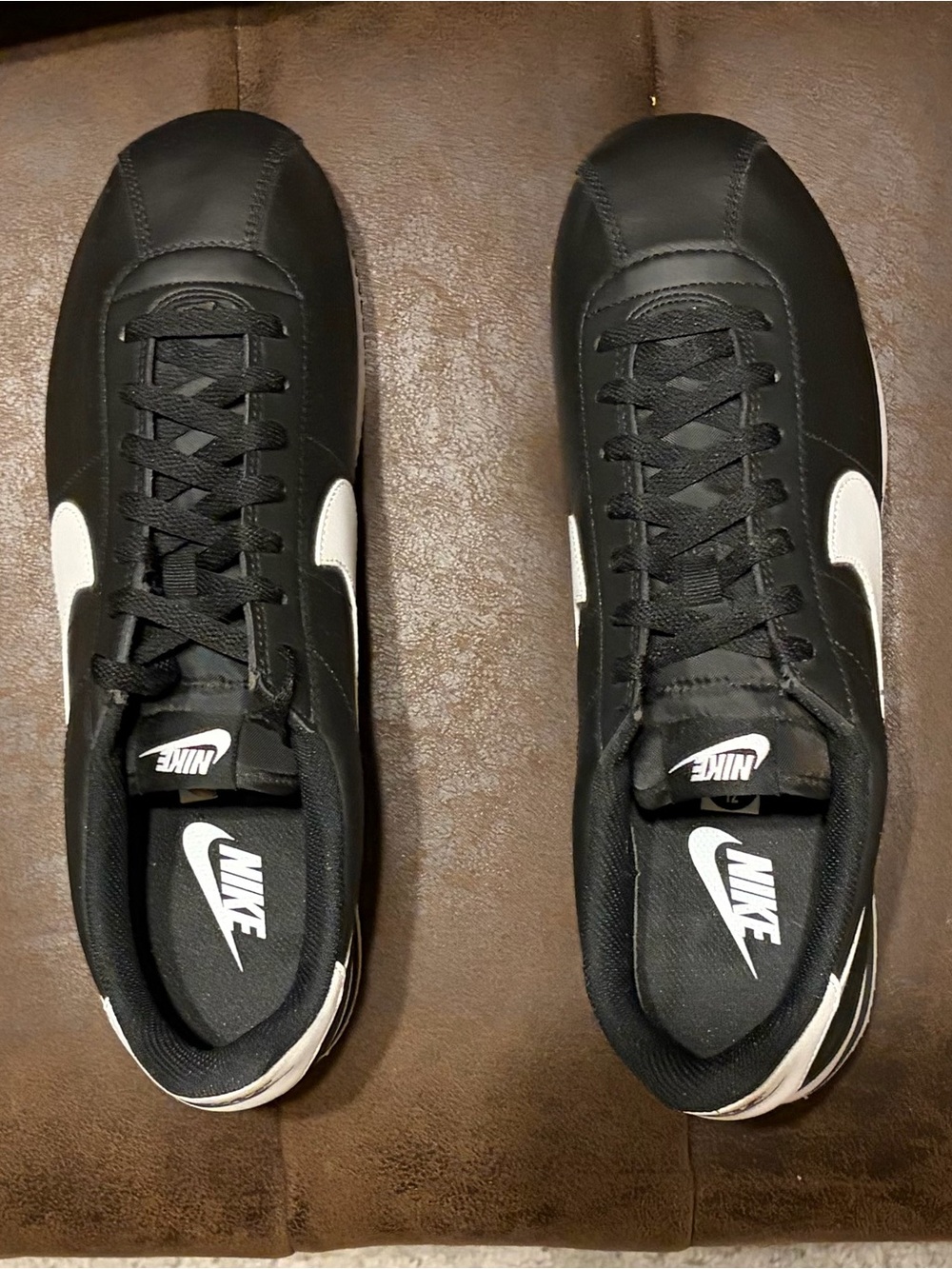 Nike Cortez Leather Black White Men's Size 12 - LIKE NEW Worn Twice